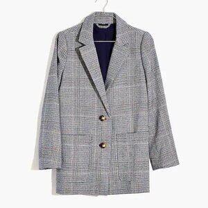 Madewell Dorset Blazer in Navy Glen Plaid